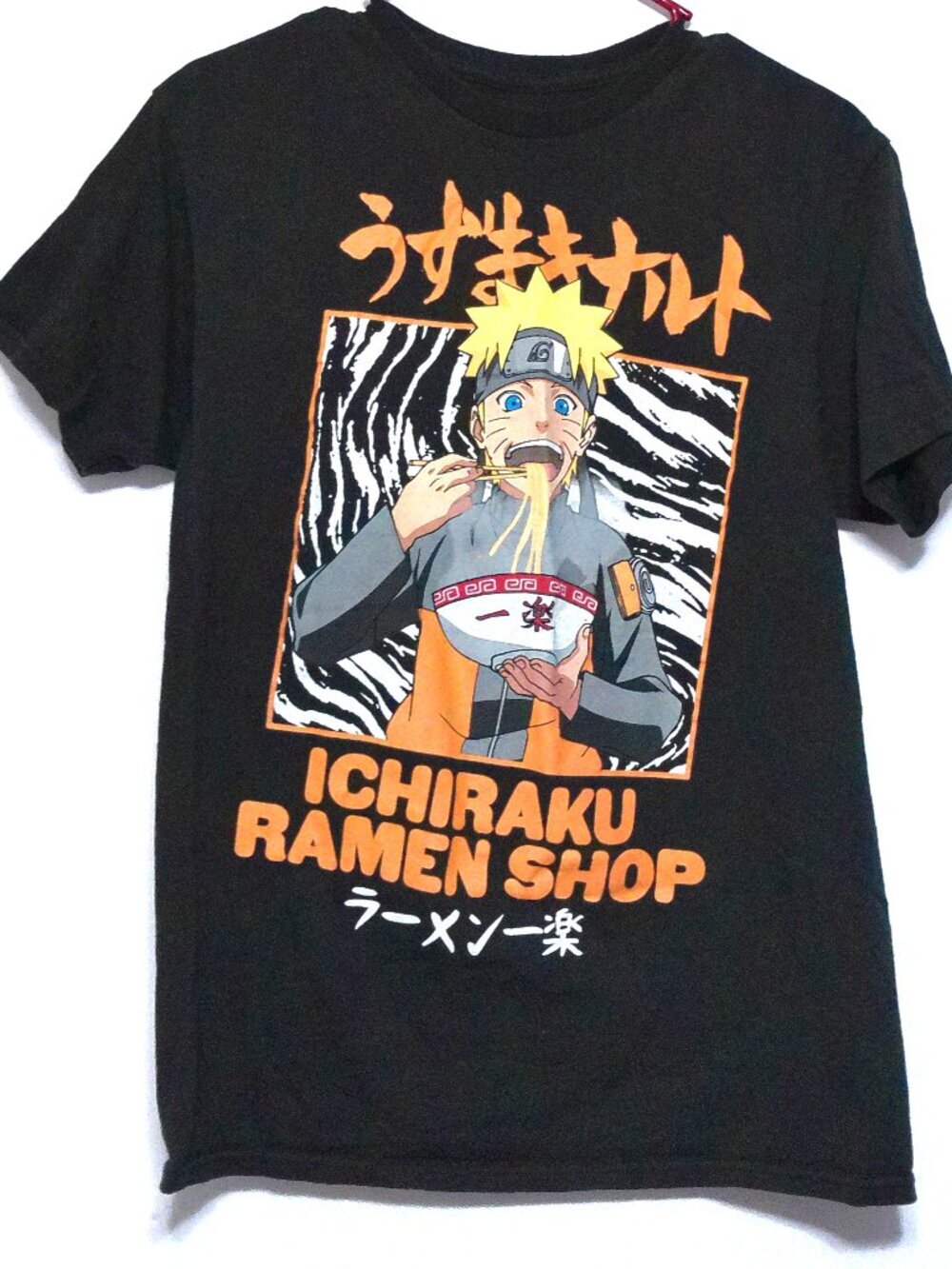 Naruto Ichiraku Ramen Shop T-Shirt Men Medium Black Anime Graphic Tee - Picture 1 of 3